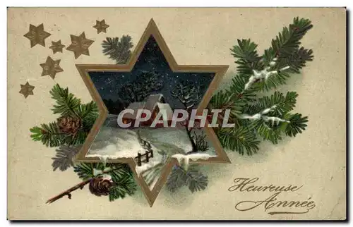 Cartes postales Fantaisie Heureuse annee Etoile Star