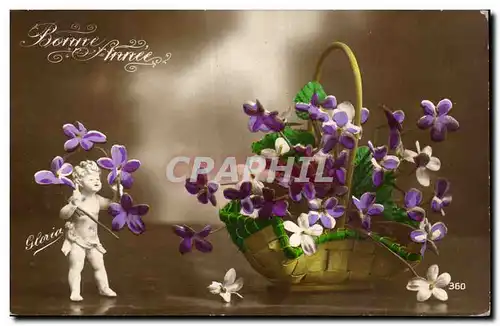 Cartes postales Fantaisie Fleurs Bonne annee