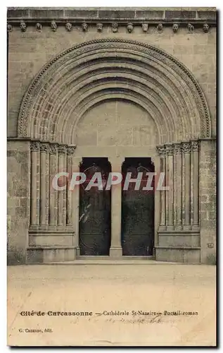Cartes postales Cite de Carcasonne Cathedrale St Nazaire Portail romain