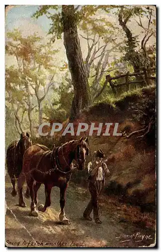 Cartes postales Fantaisie Fermier et son cheval