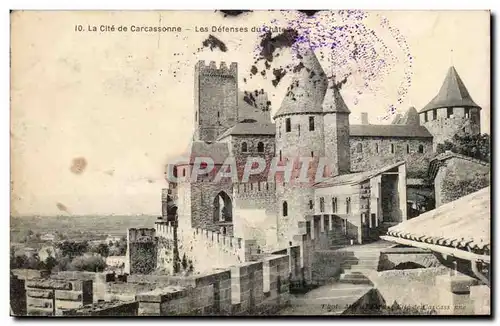 Cartes postales Cite de Carcassonne Les defenses du chateau