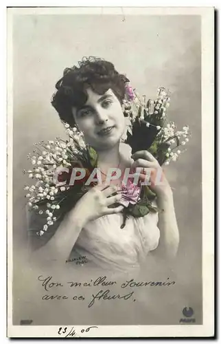 Cartes postales Fantaisie Femme muguet