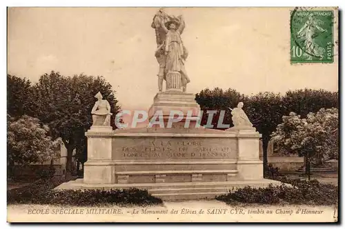 Cartes postales Ecole speciale militaire Le monument des eleves de Saint Cyr tombes au champ d&#39honneur ( mili