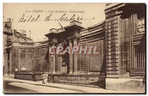 Paris Cartes postales Les archives Nationales