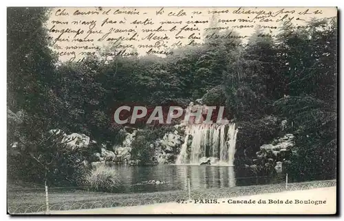 Paris Ansichtskarte AK Cascade du bois de Boulogne