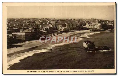 Ansichtskarte AK Biarritz Vue generale de la grande plage prise du phare (lighthouse)