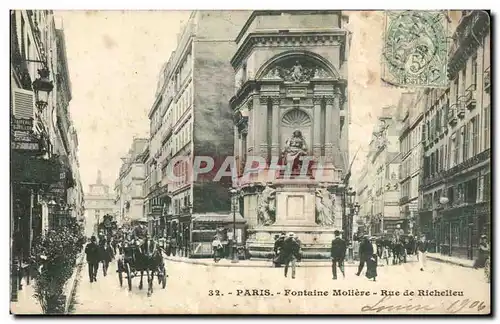 Ansichtskarte AK Paris Fontaine Moliere Rue de Richelieu