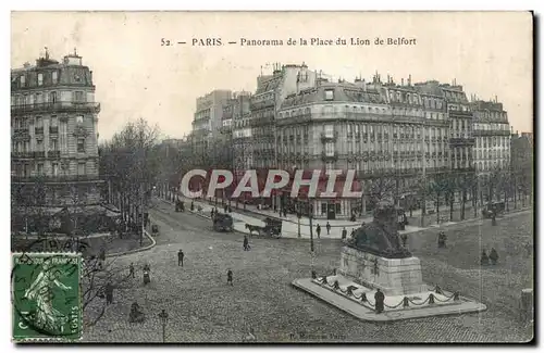 Cartes postales Paris Panorama de la place du lion de Belfort