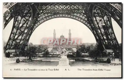 Ansichtskarte AK Paris Le Trocadero vu sous la Tour Eiffel