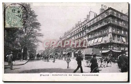 Cartes postales Paris perspective du Bd poissonniere