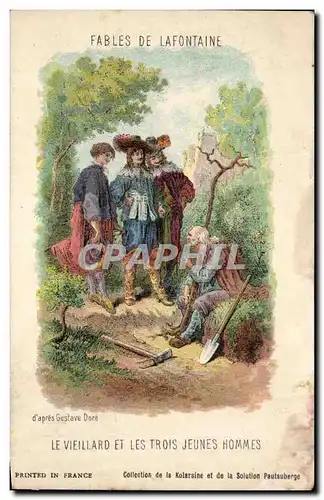 Cartes postales Fantaisie FAbles de la Fontaine Le vieillard et les trois jeunes hommes Gustave Dore