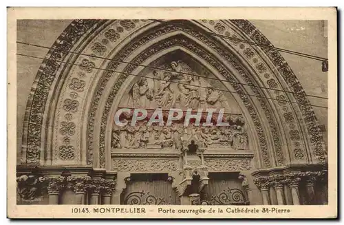 Cartes postales Montpellier porte ouvragee de la cathedrale St pierre