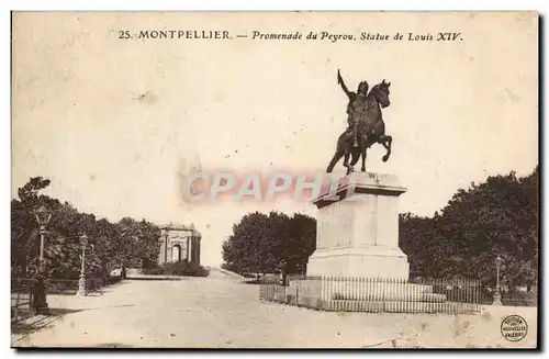 Ansichtskarte AK Montpellier Promenade du Peyrou Statue de Louis XIV