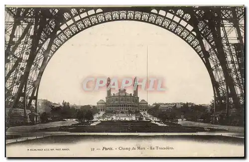 Paris Cartes postales Champ de Mars le Trocadero Tour Eiffel