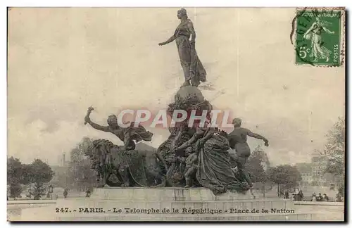 Paris Cartes postales Le TRiomphe de la Republique Place de la Nation