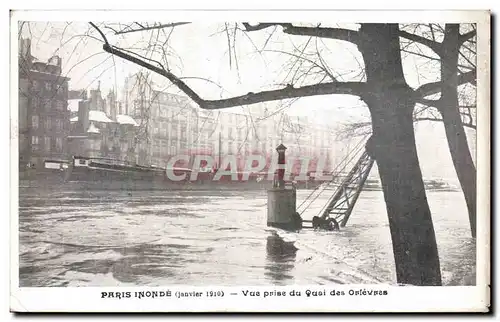Paris Cartes postales Paris inonde janvier 1910 Vue prise du quai des Orfevres