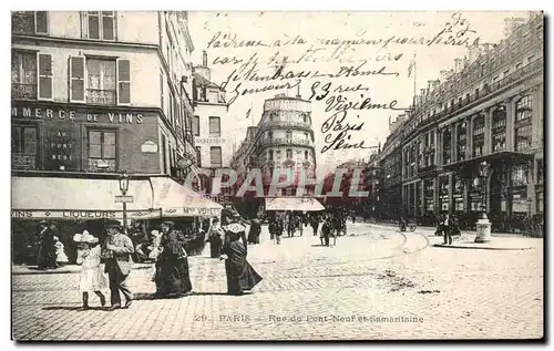 Paris Cartes postales Rue du Pont Neuf et Samaritaine