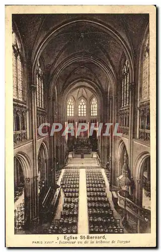 Paris Cartes postales Eglise St Bernard Interieur vu de la tribune de l&#39 orgue