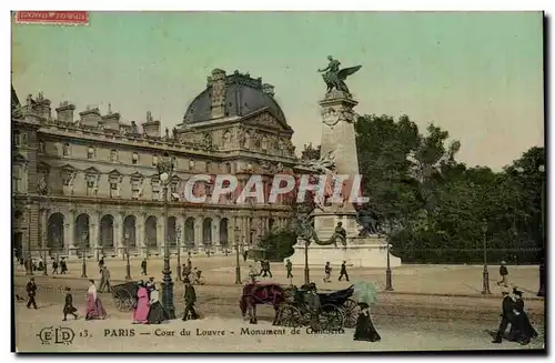 Paris Ansichtskarte AK Cour du Louvre Monument de Gambetta