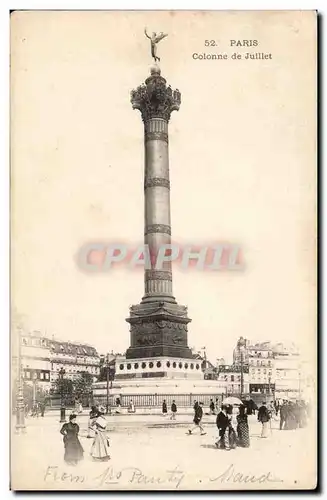 Paris Cartes postales Place de la Bastille Colonne de Juillet