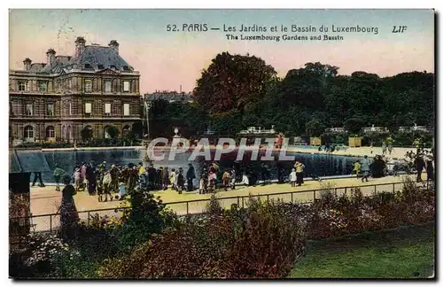 Paris Cartes postales Les jardins du bassin du Luxembourg