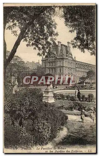 Paris Cartes postales Le pavillon de Rohan et les jardins des Tuileries