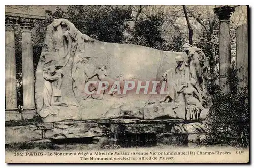 Paris Cartes postales Le monument erige a Alfred de Musset ( avenue Victor Emmanuel III ) Champs Elysees