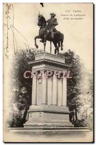 Paris Cartes postales Statue de Lafayette ( cour du Louvre )