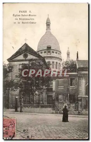 Paris Ansichtskarte AK Eglise Saint Pierre de Montmartre et le Sacre Coeur