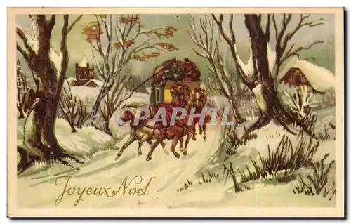 Cartes postales Fantaisie Caleche Joyeux Noel Christmas
