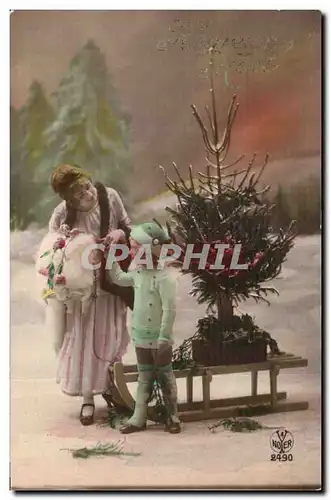 Ansichtskarte AK Fantaisie Enfant et femme Heureux Noel Christmas