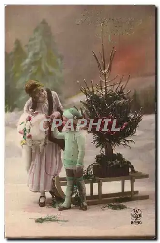 Cartes postales Fantaisie Enfant et femme Heureux Noel Christmas