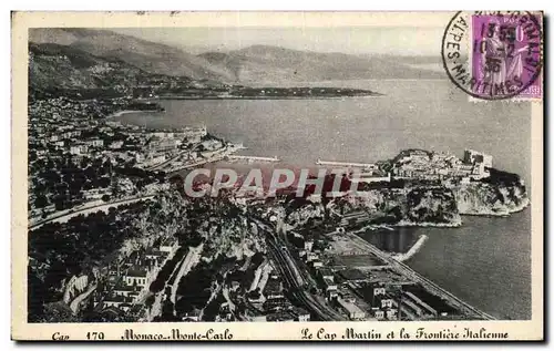 Cartes postales Monaco Monte CArlo Le Cap martin et la frontiere italienne