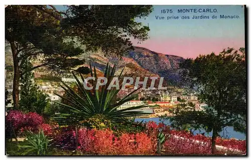 Cartes postales Monaco Monte CArlo Vue prise des jardins de Monaco