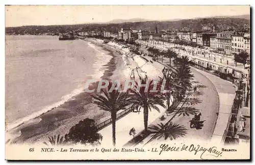 Cartes postales Nice Les terrasses des quais des Etats Unis