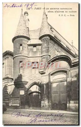 Paris Cartes postales Les archives nationales Hotel d&#39Oliver de Clisson