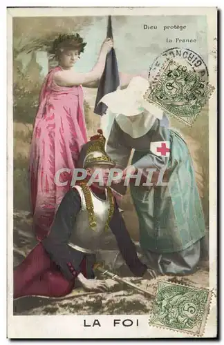 Cartes postales Fantaisie Soldat Militaria Religieuse La foi