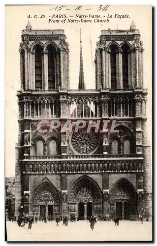 Ansichtskarte AK Paris Notre Dame La facade