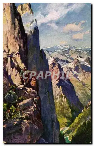 Cartes postales Fantaisie Montagne Alpinisme Climbing