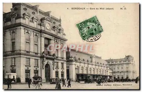 Bordeaux Ansichtskarte AK Gare du midi depart )