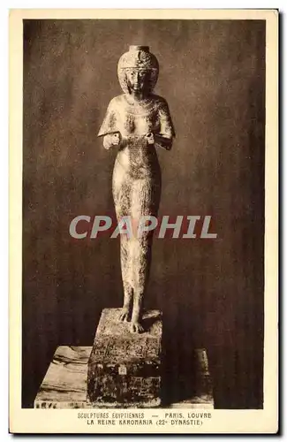 Cartes postales Sculptures egyptiennes Paris Louvre La reine Karomania
