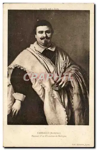 Cartes postales Caracci Portrait d&#39un chanoine de Bologne Musee de Lyon italie Italia