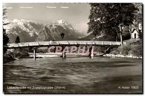 Cartes postales moderne Loisachbrucke mit Zugspitzgruppe