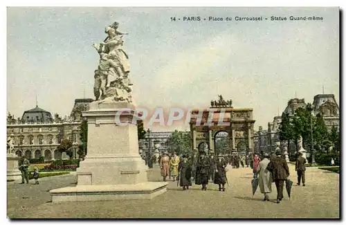 Cartes postales moderne Paris Place du CArrousel Statue Quand Meme