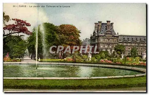 Cartes postales moderne Paris Le jardin des Tuileries et le Louvre