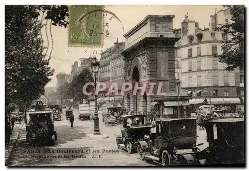 Cartes postales Paris Boulevard et les Portes St Martin et St Denis