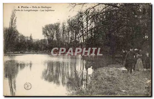 Ansichtskarte AK Paris Bois de Boulogne Porte de longchamps Lac inferieur