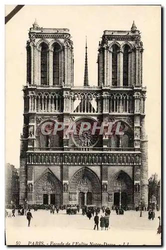 Paris Cartes postales Facade de l&#39eglise Notre DAme