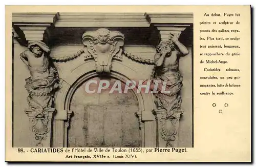 Paris Cartes postales Cariatides de l'hotel de ville de Toulon par Pierre Puget