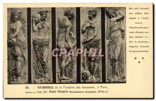 Paris Cartes postales Nymphes de la fontaine des Innocents Jean Goujon